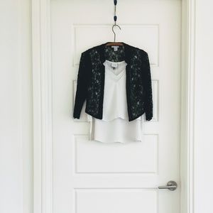 H&M black lace jacket / cardigan, size S